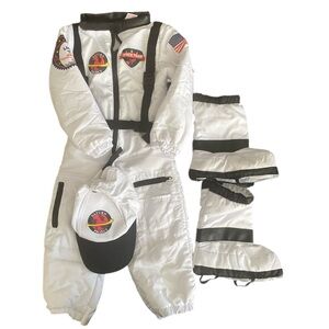 White Astronaut Costume with Black Accents
